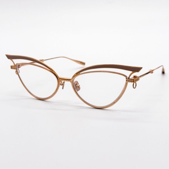 NEW VALENTINO GLASSLINER VLX-118F EYEGLASSES CAT EYE GOLD EYEWEAR WITH CHAIN - Picture 3 of 9